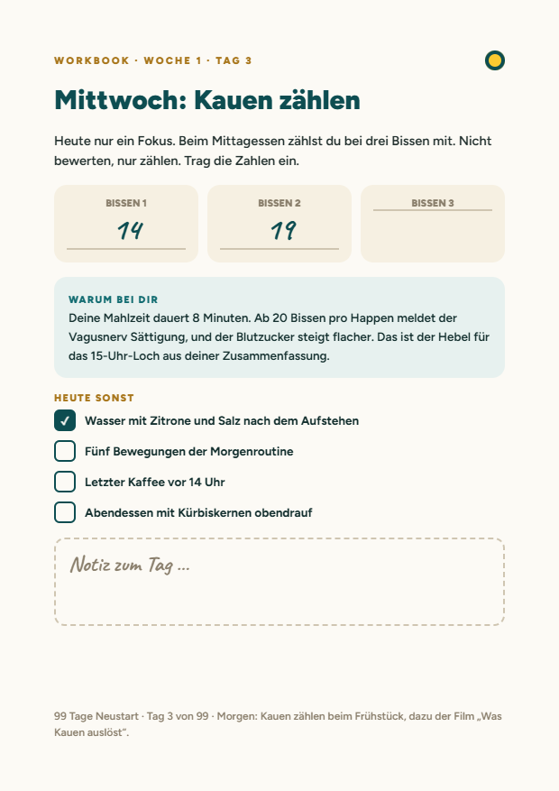 Workbook, Tag 3